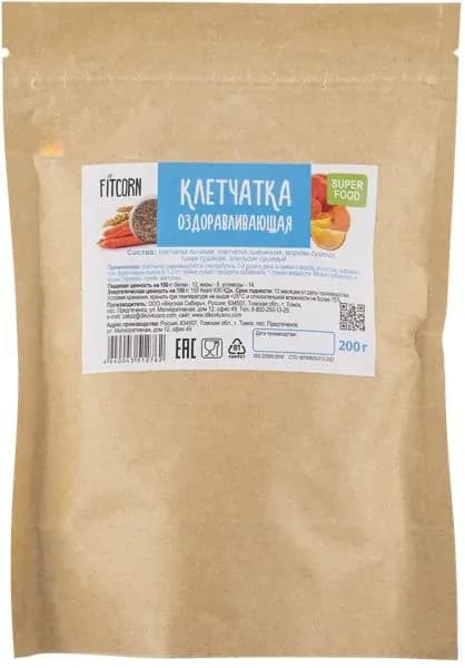 Клетчатка оздоравливающая ФитКорн Вкусная Сибирь м/у, 200 г