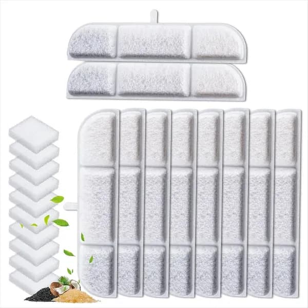 Фильтры для кошачьего фонтанчика воды, для насоса 84oz/2.5л. Набор сменных фильтров "Активированный уголь" / поролоновые губки