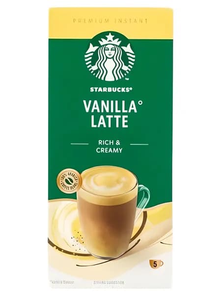 Starbucks Напиток кофейный Растворимый Ванильный Латте (23г x 5шт), 115г