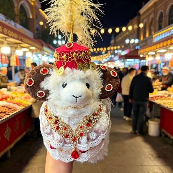 Коллекционные куклы Маленький ягненок из Синьцзяна, этнические мотивы
