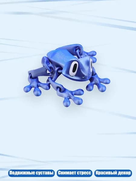 Гибкие магниты для холодильника в виде лягушек 3D, игрушка-антистресс, Меха синий серебристый