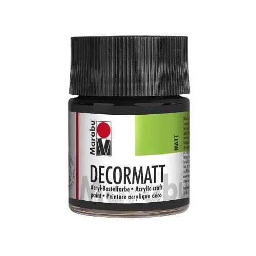 Краска матовая акриловая MARABU DECORMATT, 50 мл, черный