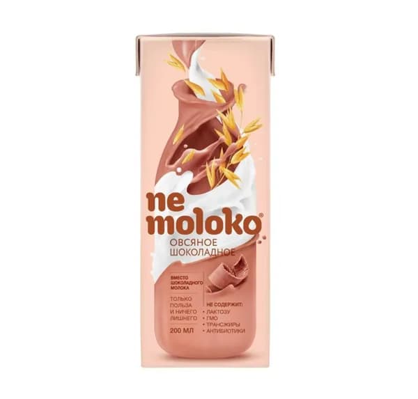 Напиток растительный овсяный Nemoloko Шоколадный 3.2%, 1200мл (6шт х 200мл)