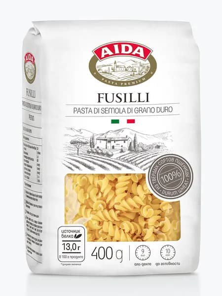 Макароны AIDA Fusilli Спирали 400 г