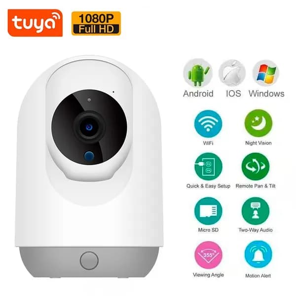 HN-D2QT IP WiFi видеокамера ip 2Mp обзор 360 (Smart Life/Tuya smart/датчик движения радио- и видеоняня microSD)