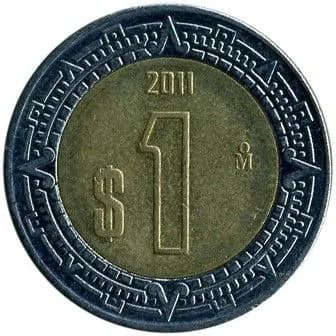 1 песо, 2011 год. Мексика