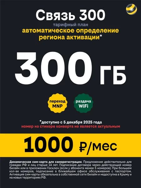 Билайн сим карта 300 ГБ