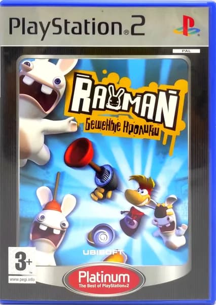Rayman Бешеные Кролики Raving Rabbids Platinum Английский язык SLES 54307 Видеоигра на диске PS2. Товар уцененный