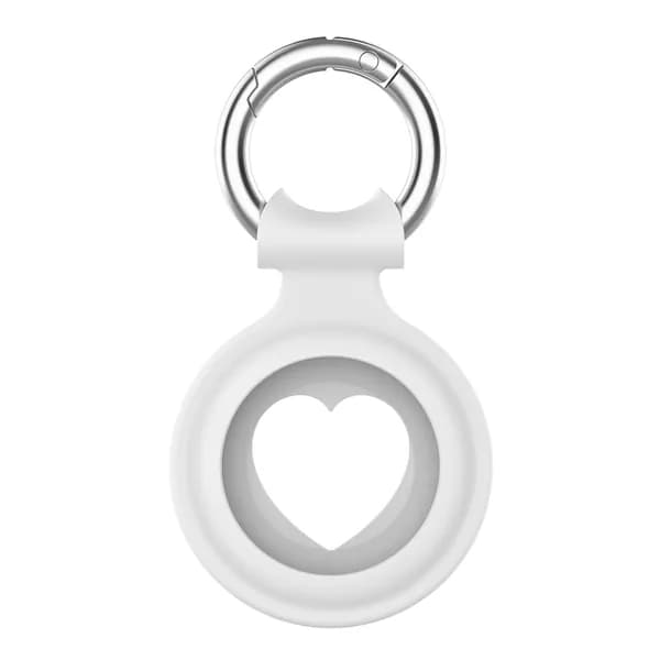 Чехол из силикона для AirTag от Apple, форма сердца, белый