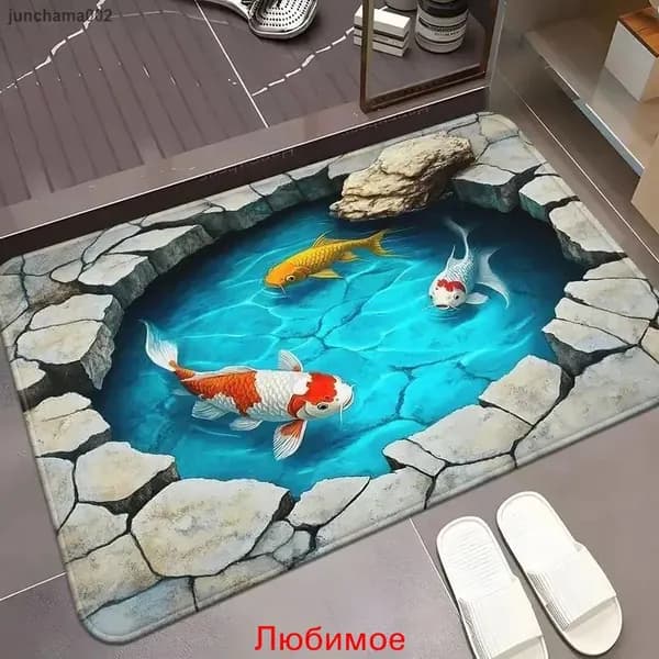 Коврик для ваннойx60 см животные белый, желтый