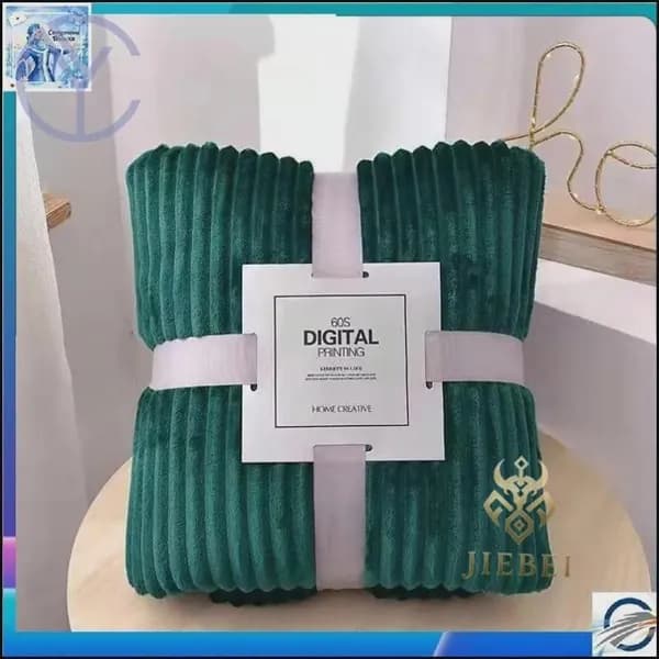 Плед 100x70 см полиэфирное волокно фактурный зеленый