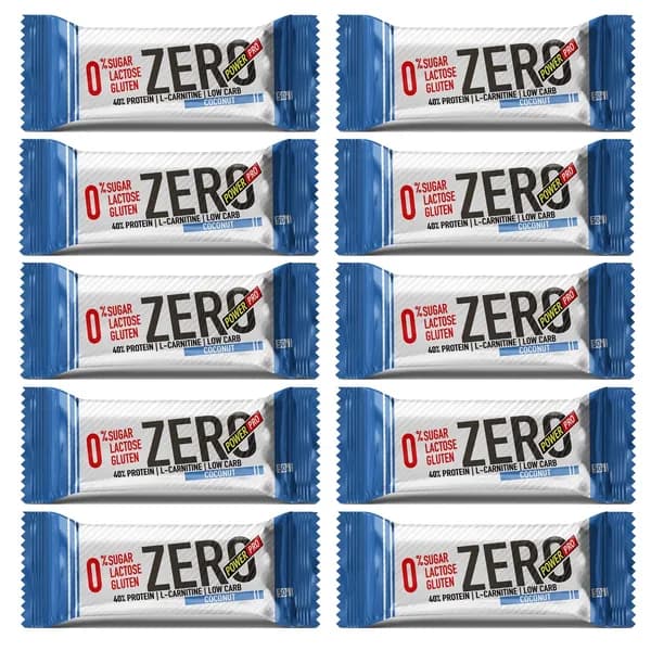 Протеиновый батончик 40% ZERO 10 шт 50 гр (Power Pro). Вкус: Кокос