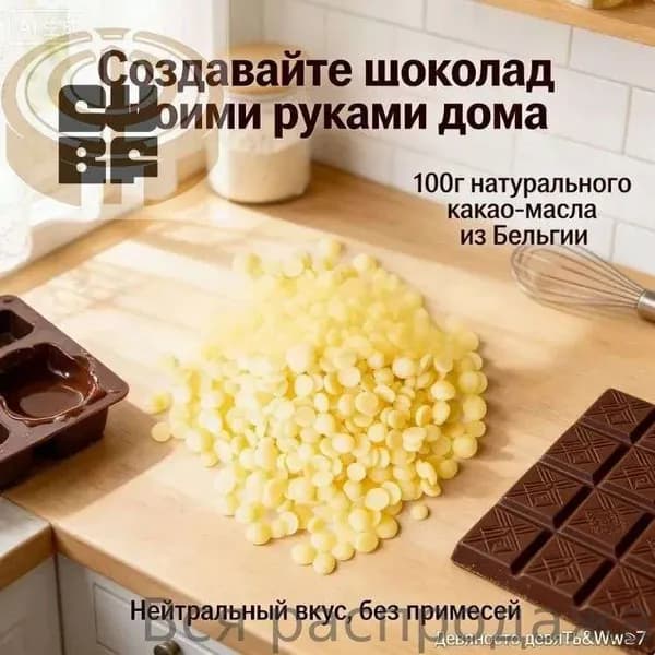 Какао-масло Рафинированное 100г. 1шт.