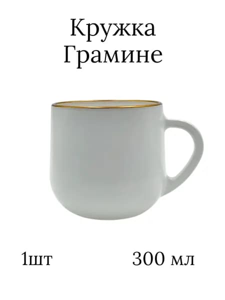 Кружка стеклянная Грамине 1 шт 300мл белый матовый зо