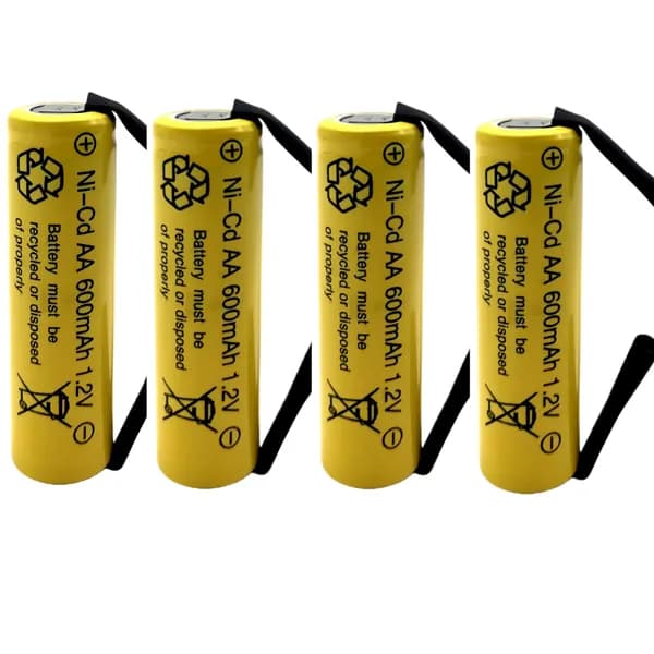 4шт Никель-кадмиевая аккумуляторная батарея DIY NiCd AA 600Mah 1,2 В Аккумуляторная батарея