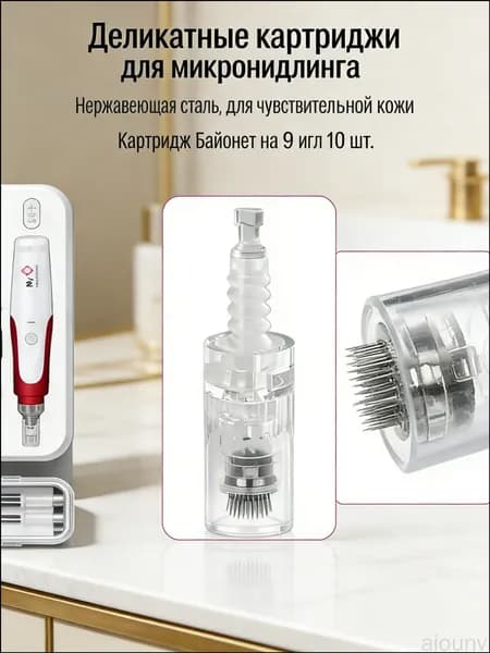 Картридж для дермапена на 9 игл, 10 шт, байонет, для микронидлинга, совместим с MyM, Ultima A1/N2/M5/А6/М7/E30