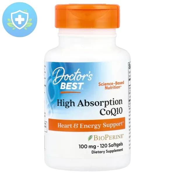 Doctor's Best, Коэнзим Q10 (High Absorpion CoQ10) , 100 мг, 120 мягких капсул