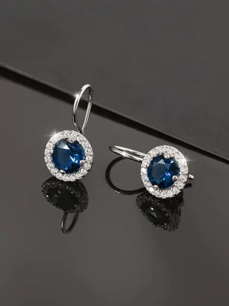 Серьги с фианитами серебро 925