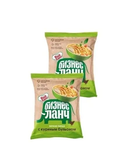 Лапша Бизнес Ланч яичная с куриным бульоном, 2шт по 60г