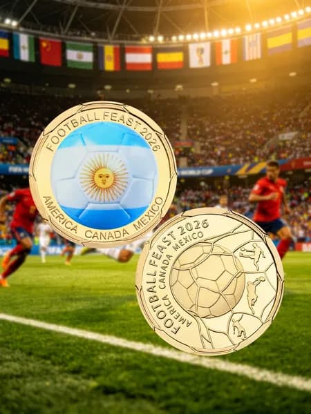 2026 Памятные монеты чемпионата мира по футболу, металлические значки для футбольных фанатов, коллекционный сувенир-Аргентина