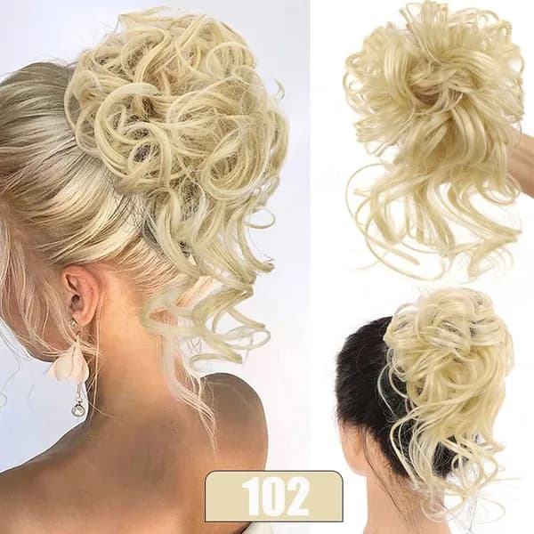 Кудрявый пучок вьющихся волос Tousled Updo Эластичная лента для волос Scrunchie
