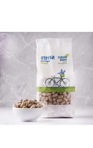 Отруби хрустящие овсяные Зелёная Линия, 230г*3 упаковки