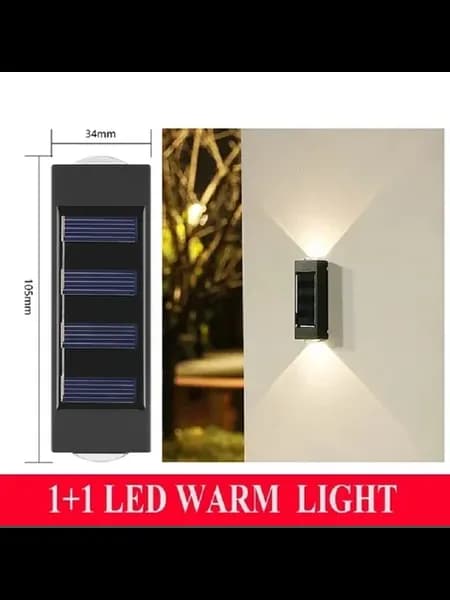 Солнечный настенный светильник 2LED WarmWhite Light