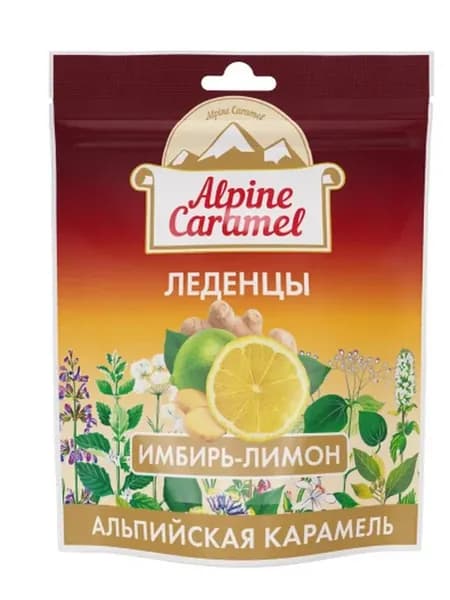 Alpine Caramel леденцы (имбирь-лимон) 75г