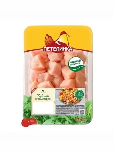 Кубики из филе куриной грудки Петелинка охлажденные 450 г