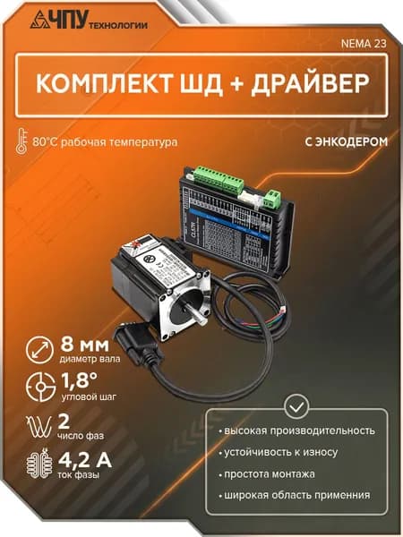 Комплект мотор+драйвер энкодер RS485 CL57R+1,2N NEMA 23