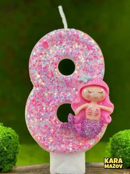 Свечи для торта цифра 8, 7.5 см, 1 шт