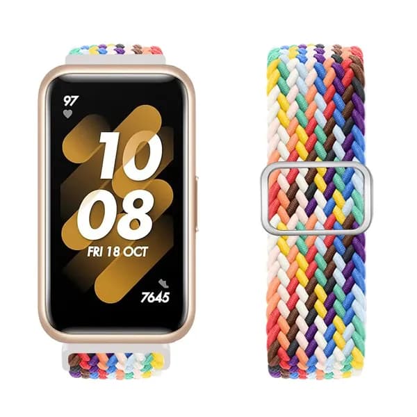 Нейлоновый плетеный ремешок Huawei Band 7 с пряжкой и браслетом регулируемой длины