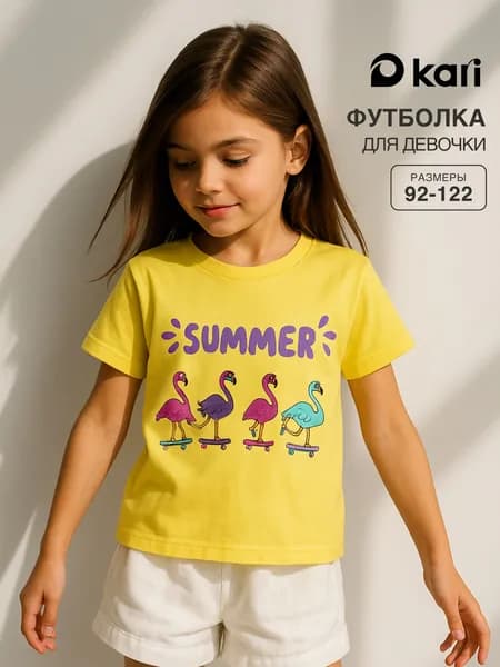 Футболка KariKids для девочки базовая 1 шт