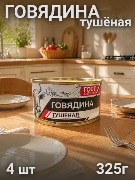 Говядина тушеная ГОСТ 4 шт 325г