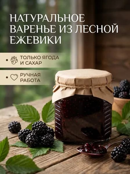 Варенье из ЕЖЕВИКИ в стеклянной банке 250мл