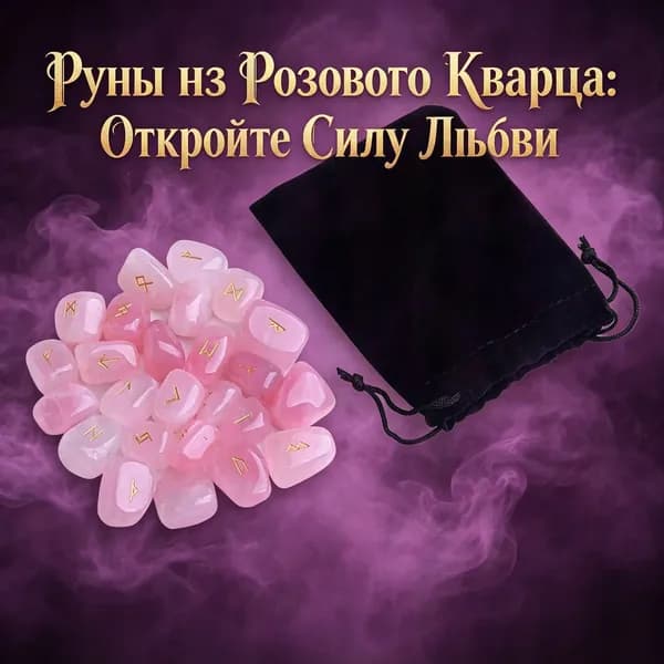 Руны из розового кварца с мешочком, 25 шт., скандинавские для гадания и эзотерики