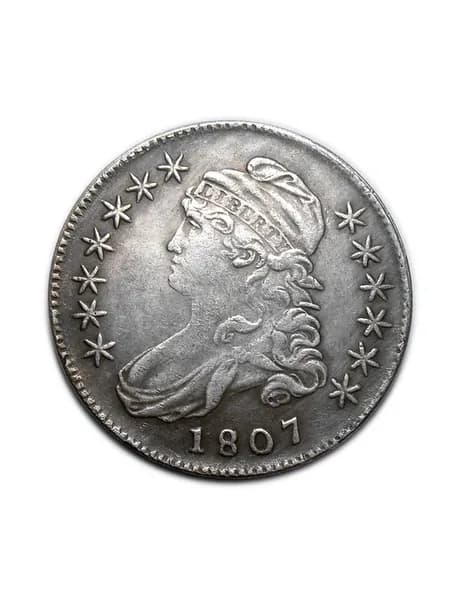50 центов США 1807 года серебряная монета полдоллара копия