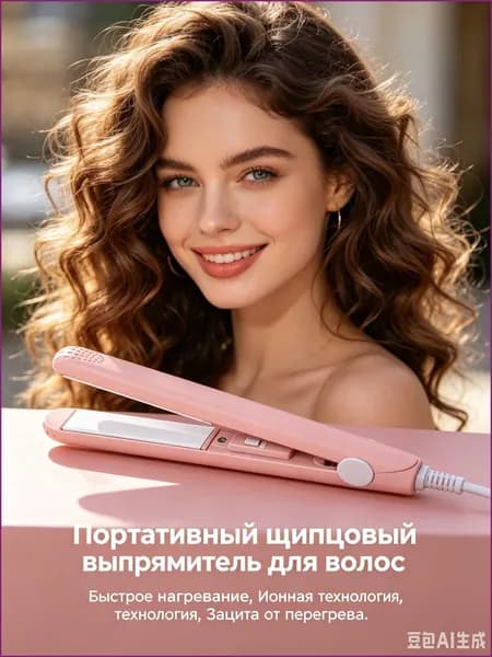 Плойка-гофре, Щипцы-гофре2026 Компактный профессиональный стайлер, керамическое покрытие, пластины 60х12 мм, вращение шнура на 360, дорожный