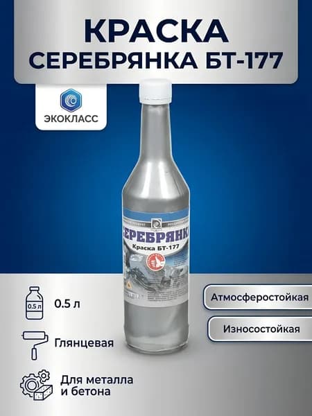 Класс, Серебрянка, битумная, универсальная, глянцевая, 0.5 л, БТ-177