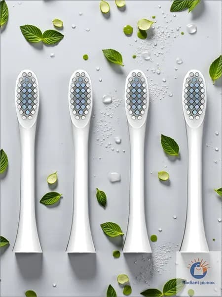КОМПЛЕКТ 4 ШТ насадка для электрической зубной щетки Sonic Toothbrush X-3, белый-0