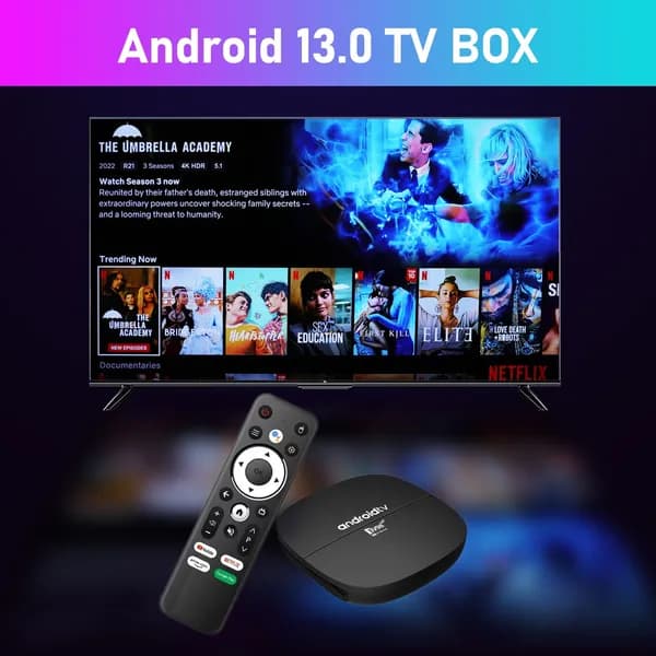Приставка для цифрового ТВ/ Медиаплеер 2/16 ГБ, Wi-Fi, ИК-порт (IrDA), Android 13.0, 8K, черный