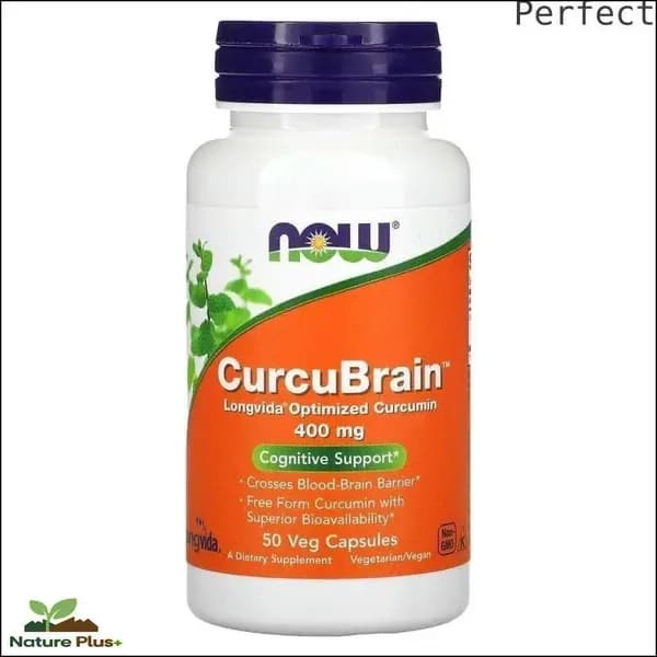 Foods, CurcuBrain, когнитивная поддержка, 400 мг, 50 растительных капсул Perfect