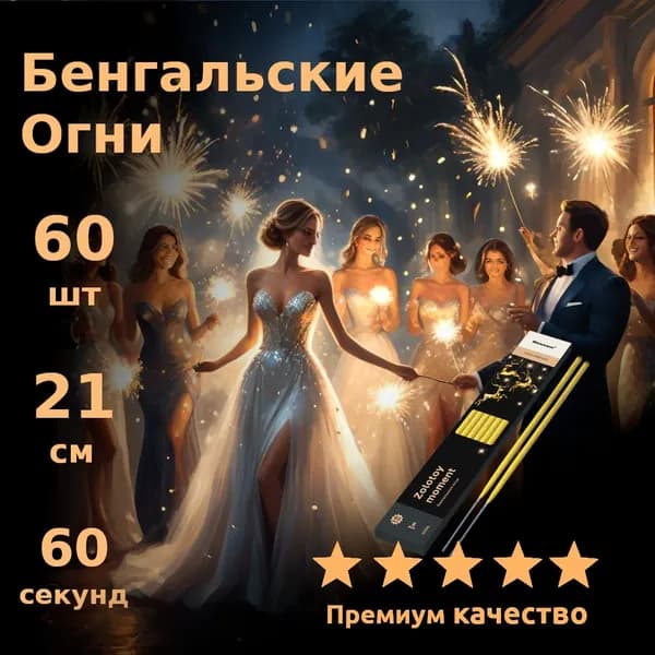Бенгальские огни на свадьбу маленькие 21 см. 60 шт. 60 сек. "maxsem" 0996-60