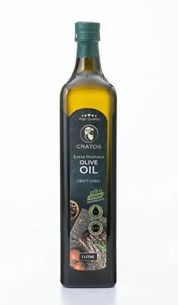 Оливковое масло CRATOS EXTRA POMACE,Craft label ,рафинированная, холодного отжима, 1л