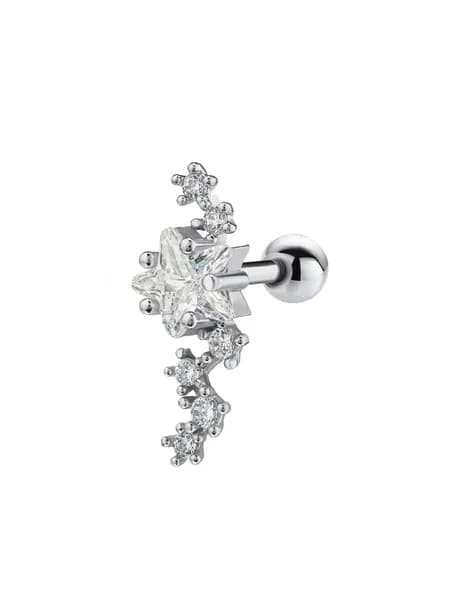 Серьга из сербра для пирсинга хеликса, хряща, конч Стэри найт