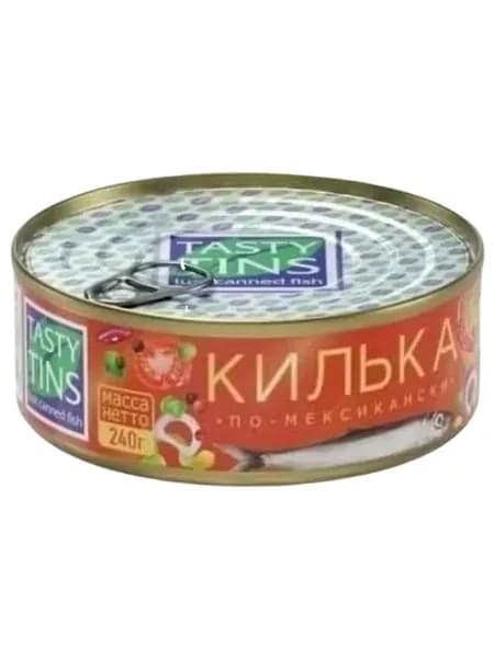 Килька Вкусные Консервы по-Мексикански обжаренная в томатном соусе с овощами 240 г