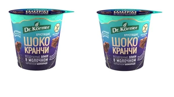 Dr. Korner Шококранчи, кукурузно-рисовые в молочном шоколаде, 40г ,2 шт