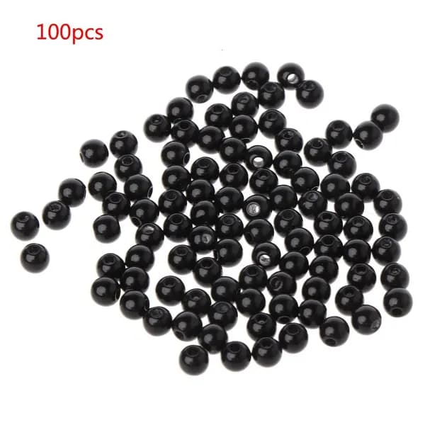 Чёрные бусины для глаз кукол, 100 шт., - 6MM