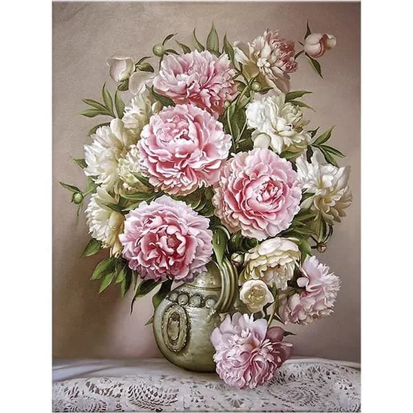 Алмазная картина, серия "цветы" круглая алмазная роспись, 30*40 см
