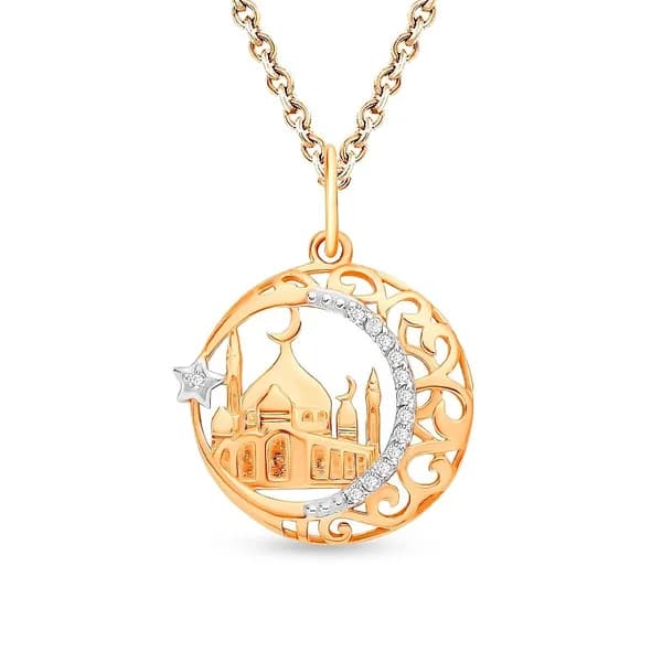 Подвес с фианитами из красного золота 375 пробы 585GOLD